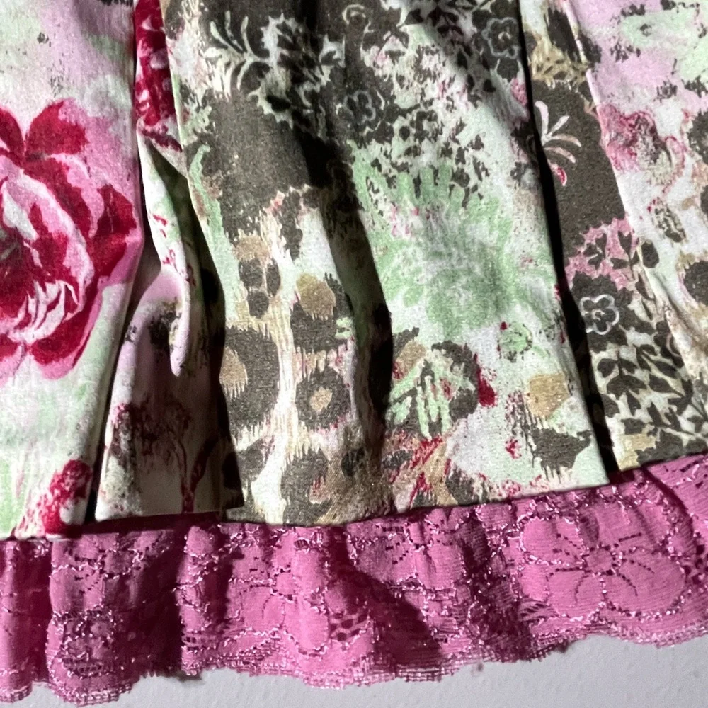 CHILDREN’ PLACE GIRLS MULI‎ PATTERNED FLORAL PLEATED SKIRT PINK YOUTH SZ 6